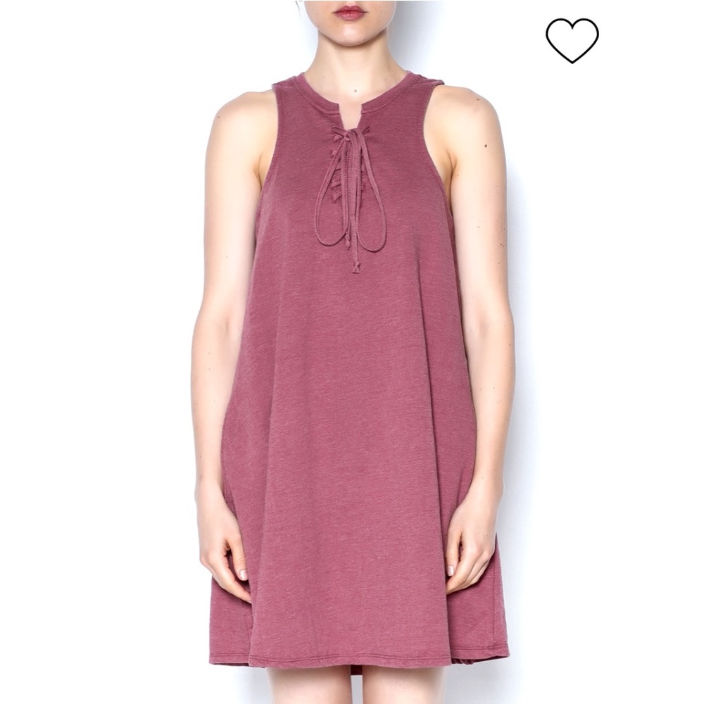N SUPPY Sleeveless A Line Lace Up Dress Pale Rose